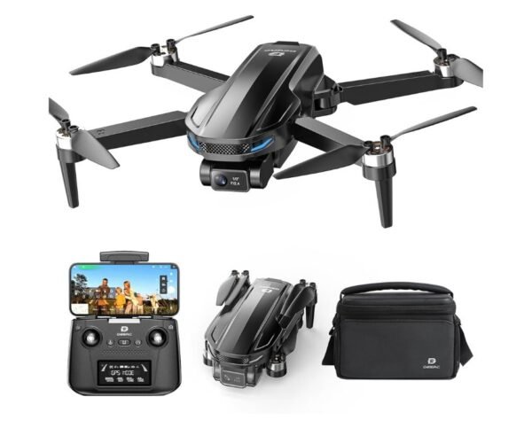 DEERC D65 2 Axis Mechanical Gimbal EIS GPS Drones with Camera for Adults 4K, 249g Foldable FPV Quadcopter Lightweight Drone with 30FPS Video, Brushless Motor, Follow Me, Auto Return, Wind Resistance